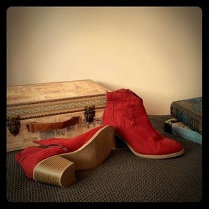 Old Navy Suede Ankle Boots w/ Wedge Heel